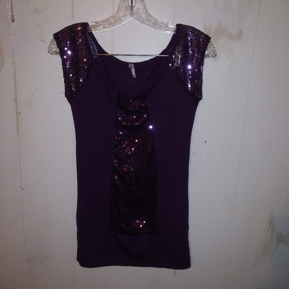 Purple sequin shirt - Picture 1 of 3